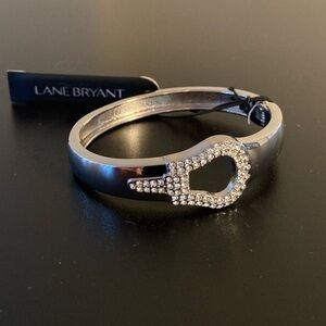 Lane Bryant silver tone and rhinestone belt bracelet